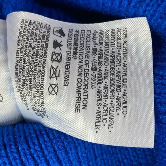 NWT Levis Blue Ribbed Knit Pom Pom Winter Hat Toque Beanie New w Tags Nordstrom - Picture 5 of 10